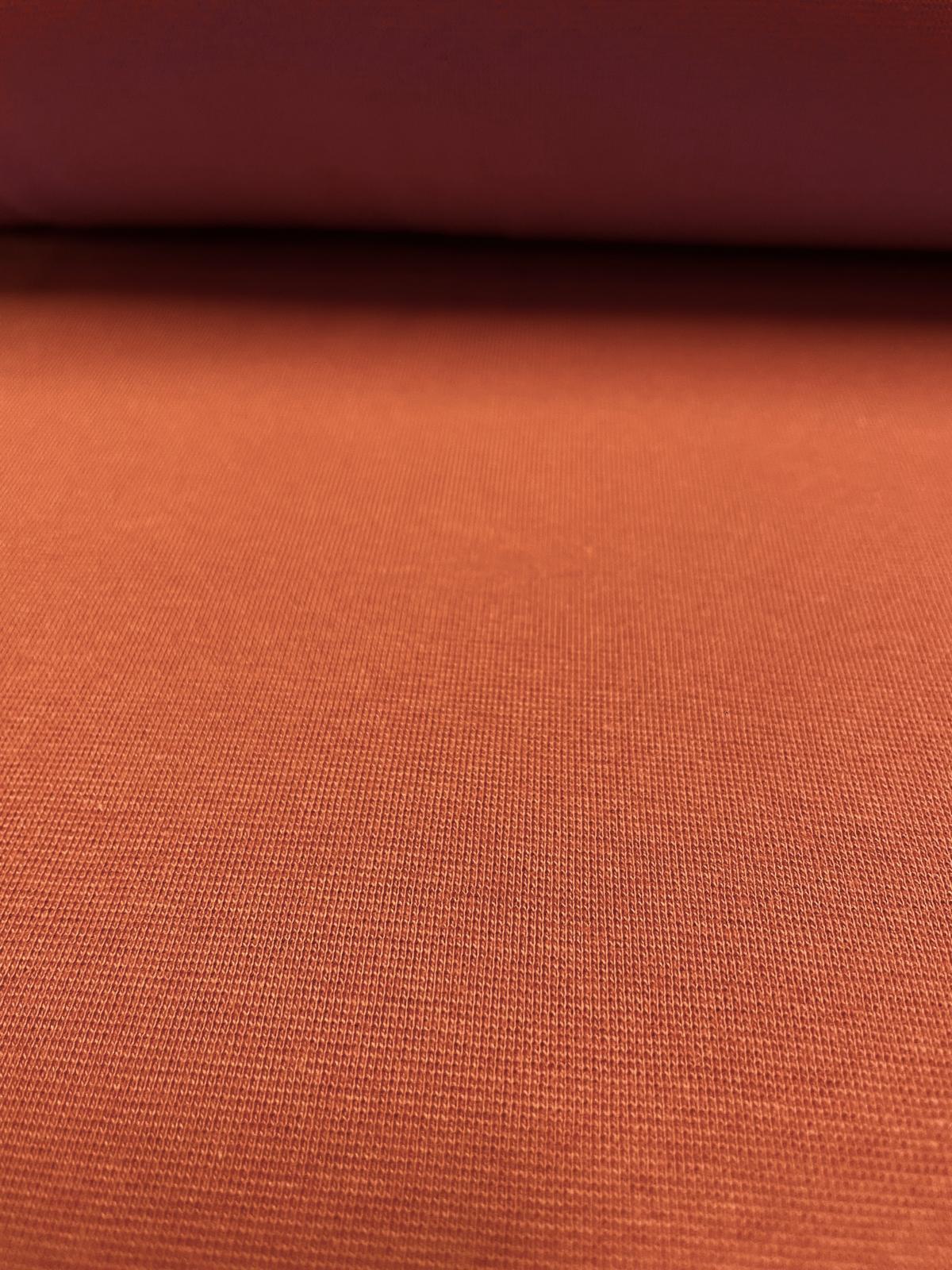 Bündchenstoff glatt uni ziegel/rost