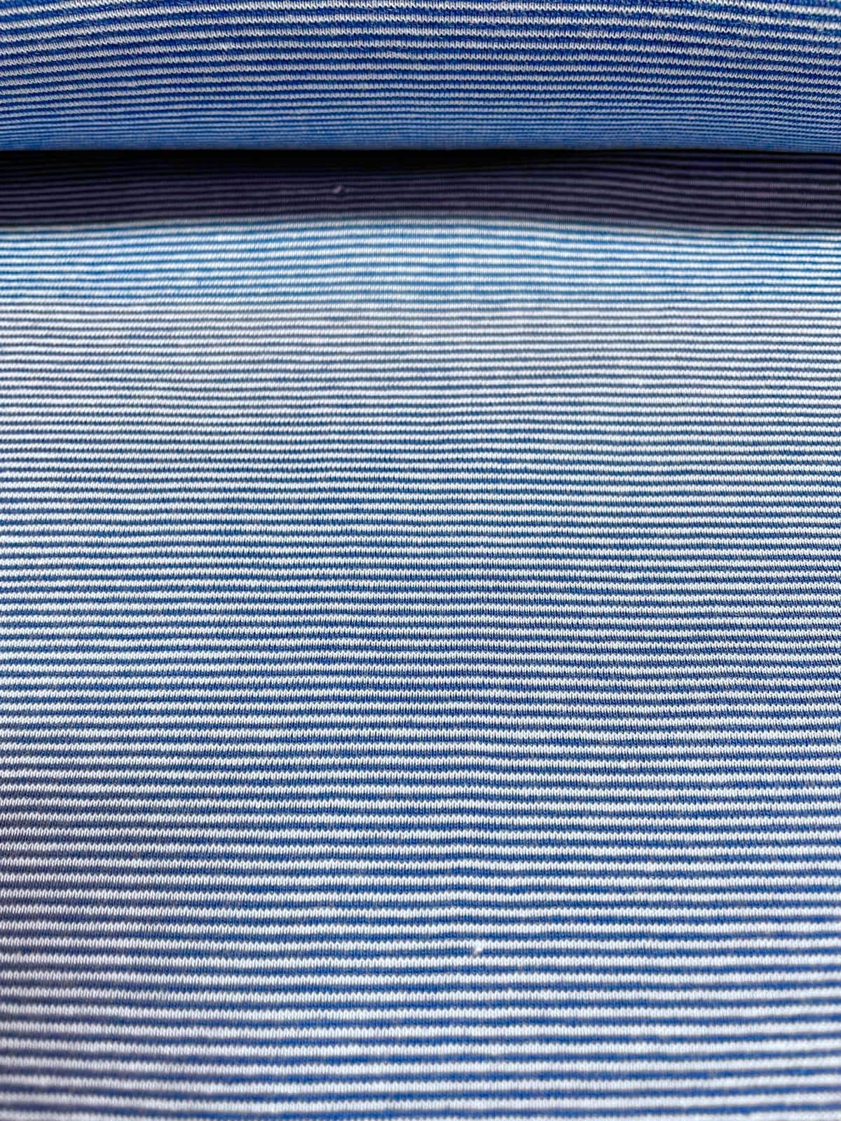 Bündchen schmal gestreift mittelblau/hellblau