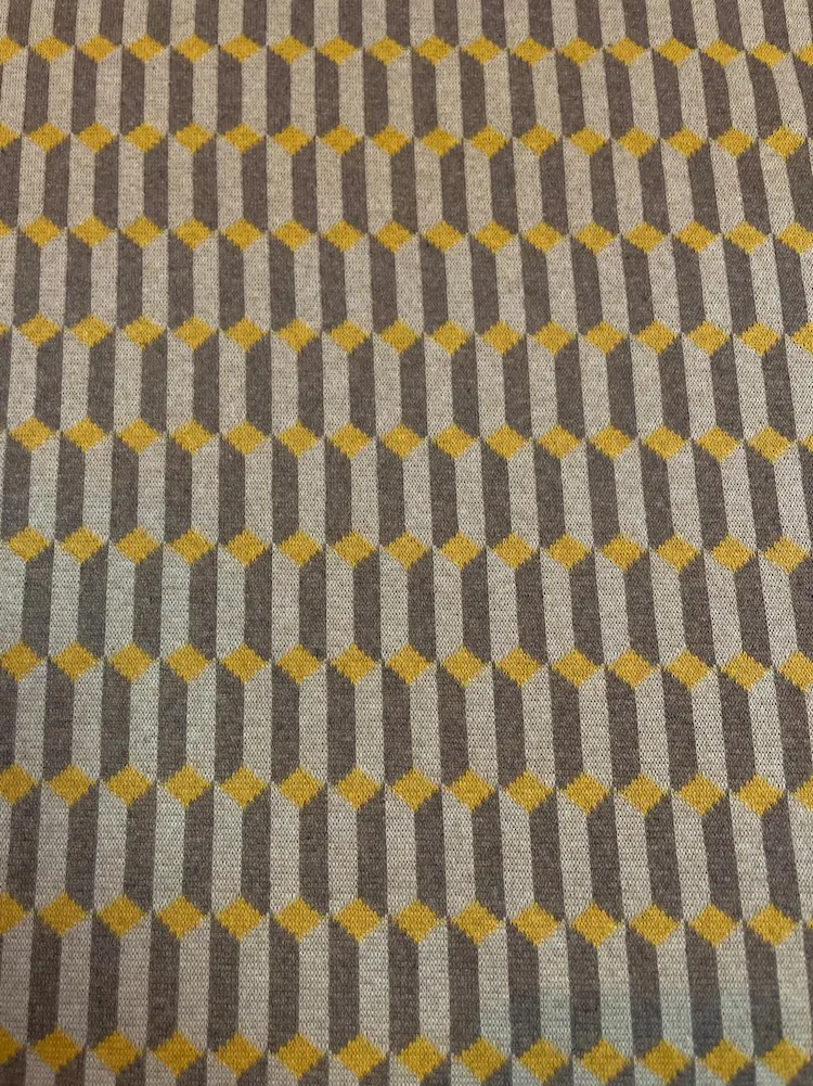 Recycled Jacquard beige/braun/senf geometrisch Recycled Jacquard beige/braun/senf geometrisch