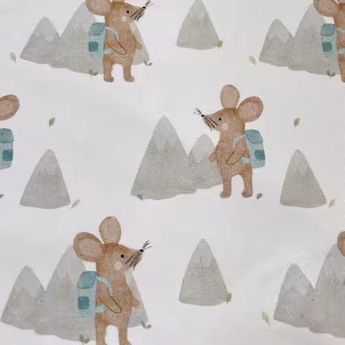 Bio French Terry mit kleinen Mäusen 