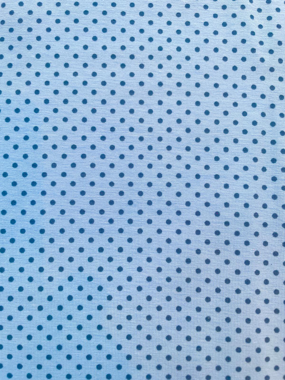 Baumwolljersey "Blue Sky Dots" hellblau mit Punkten