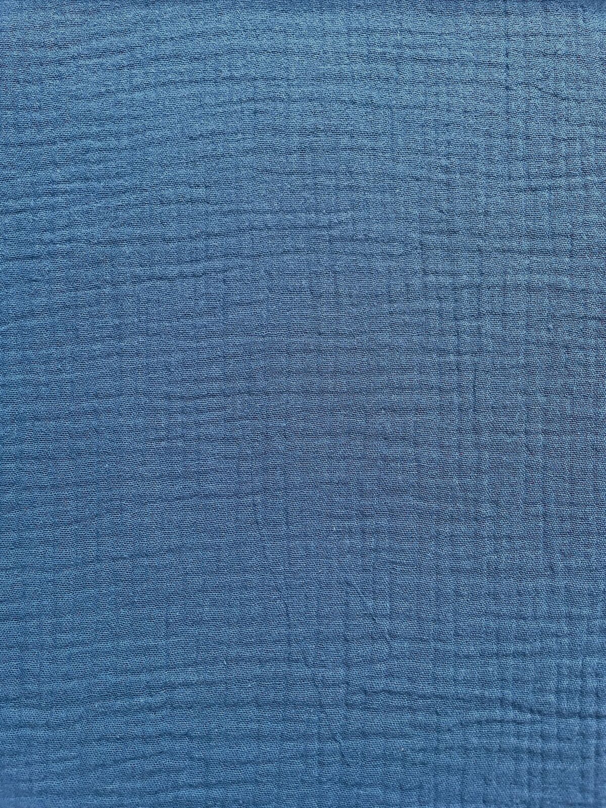 Bio-Musselin Uni-Double Gauze Mittelblau /Jeansblau Bio-Musselin Uni-Double Gauze Mittelblau /Jeansblau