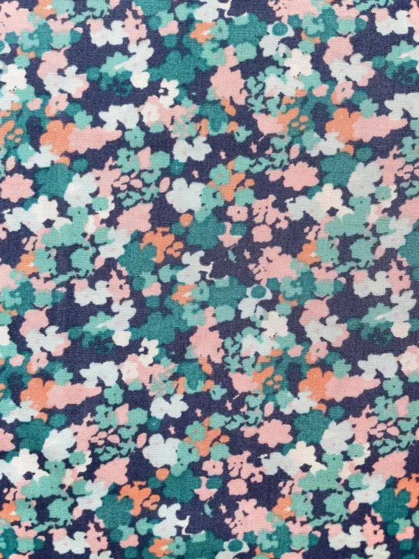 Sommertraum: Floral-Print Viskose dunkelblau/petrol/koralle Sommertraum: Floral-Print Viskose dunkelblau/petrol/koralle
