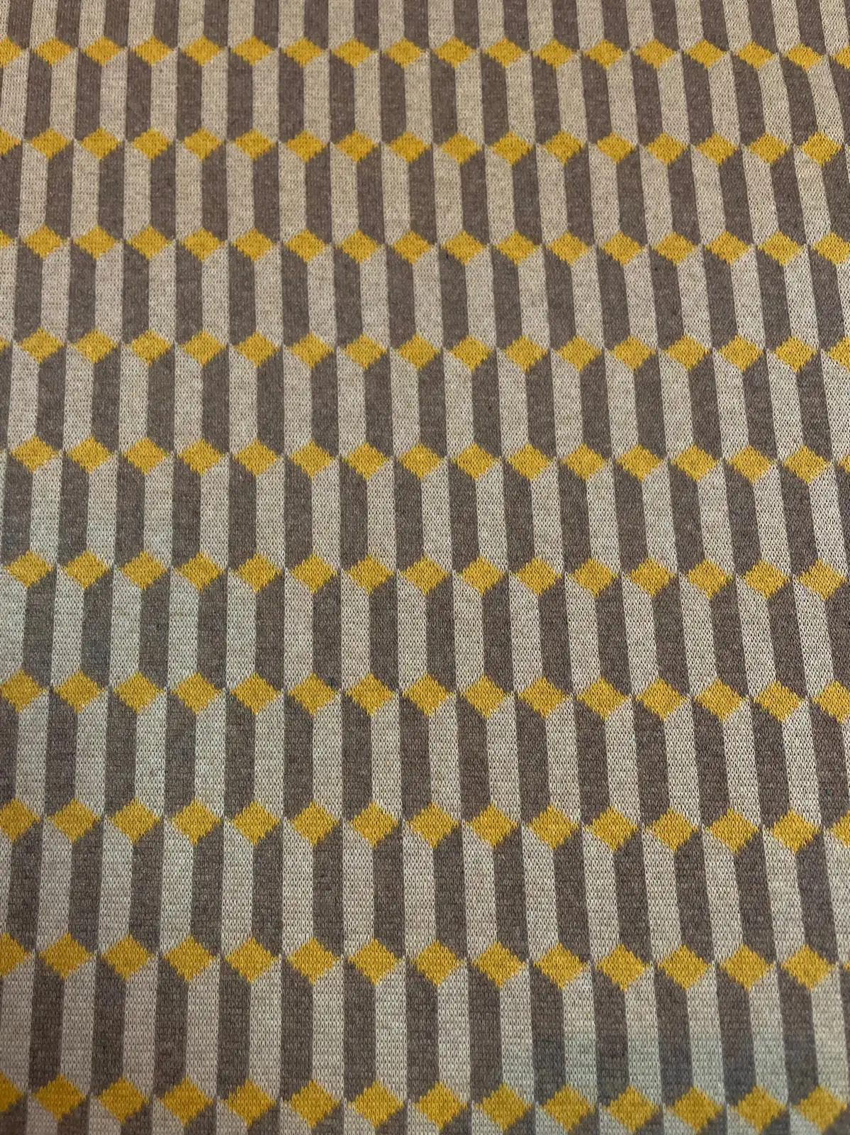 Recycled Jacquard beige/braun/senf geometrisch Recycled Jacquard beige/braun/senf geometrisch