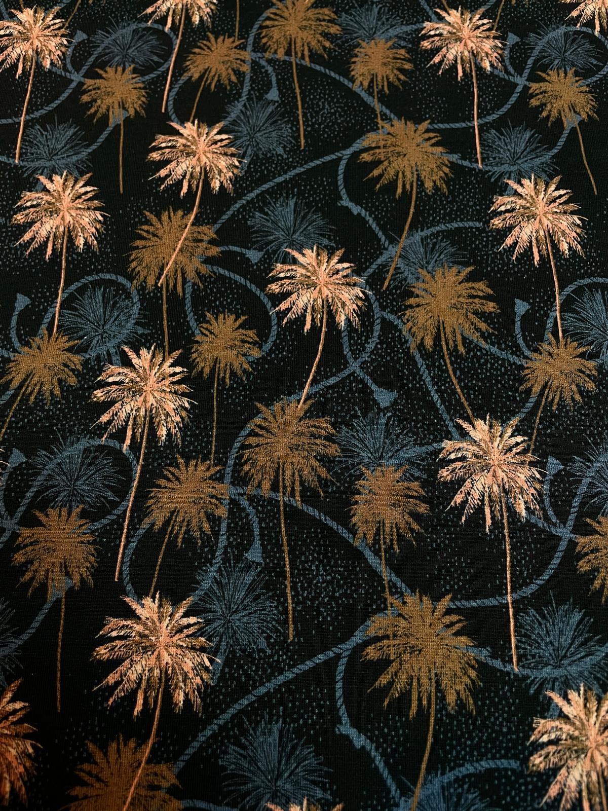 Jersey "Tropical Night" dunkelblau mit Palmen