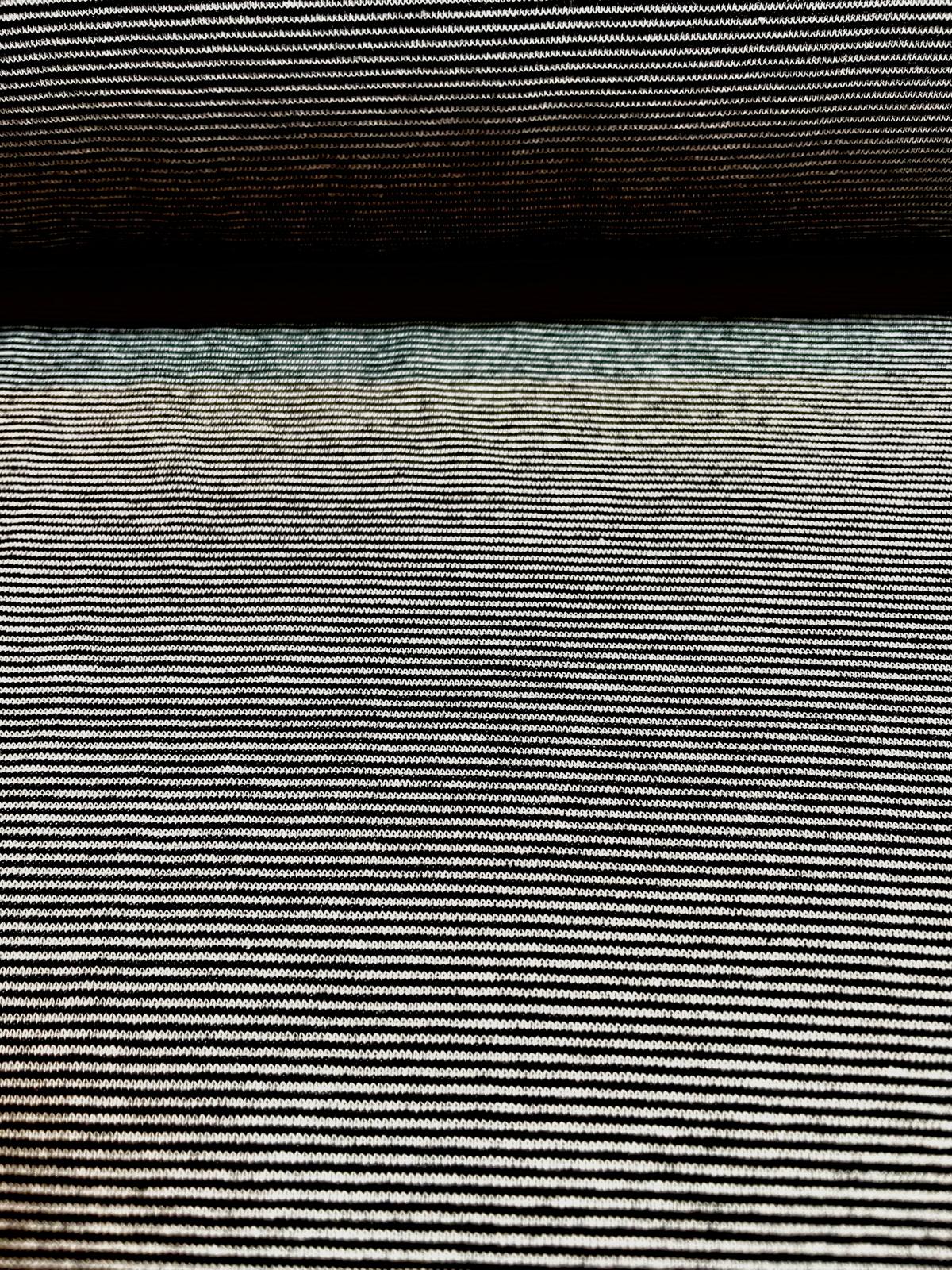 Bündchen schmal gestreift schwarz/grau