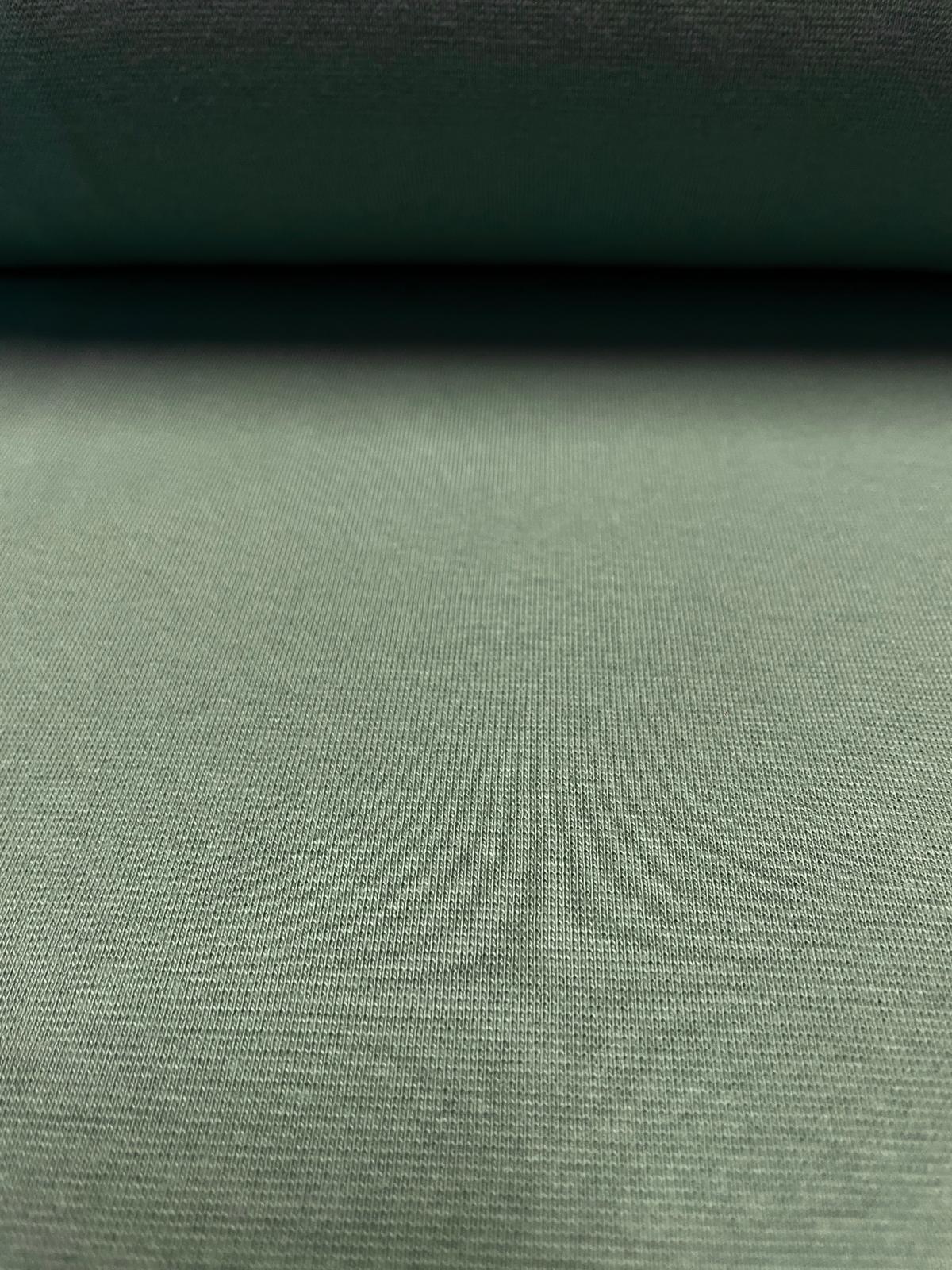 Bündchenstoff glatt uni altgrün