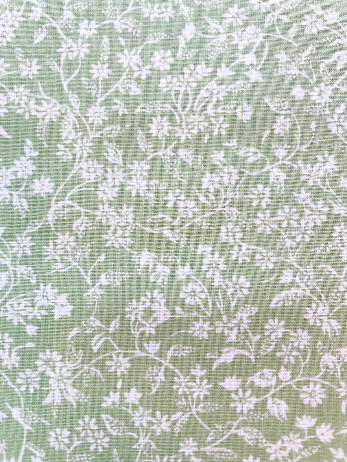 Baumwolle mit Blumenmuster hellgrün