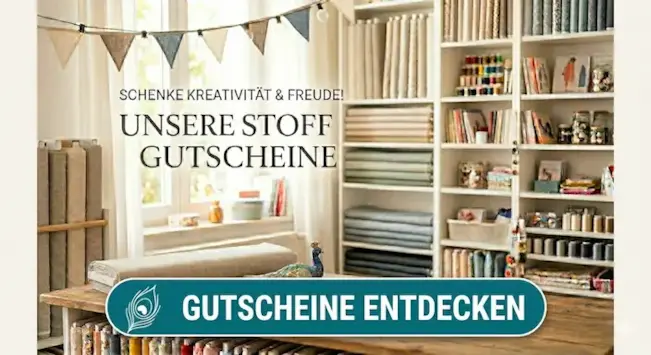 Stoffpfau Gutschein entdecken – Stoffe und Nähzubehör online verschenken