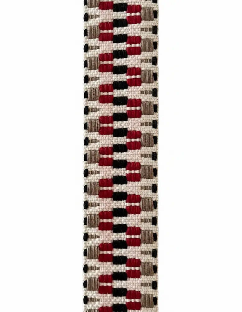 Gurtband 38mm Webmuster (schwarz, rot, beige, creme) Gurtband 38mm Webmuster (schwarz, rot, beige, creme)