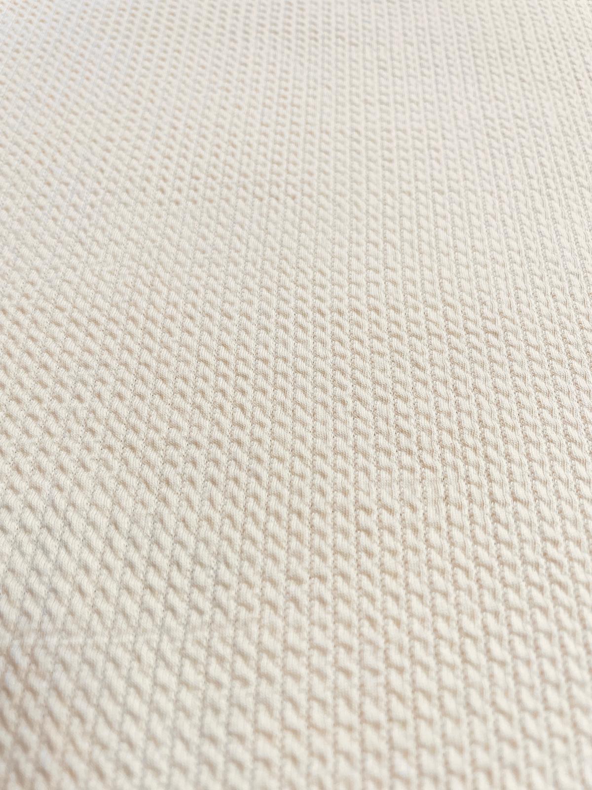 Jersey uni mit Strickmuster  natural beige /creme