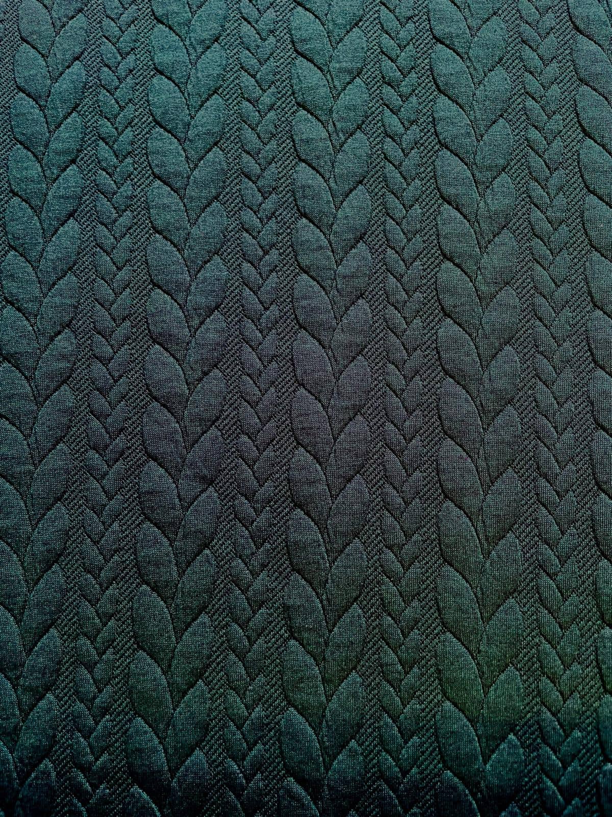 Jacquard Strickstoff Zopfmuster Dunkelgrün