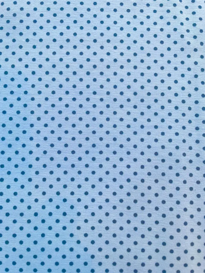 Baumwolljersey "Blue Sky Dots" hellblau mit Punkten Baumwolljersey "Blue Sky Dots" hellblau mit Punkten