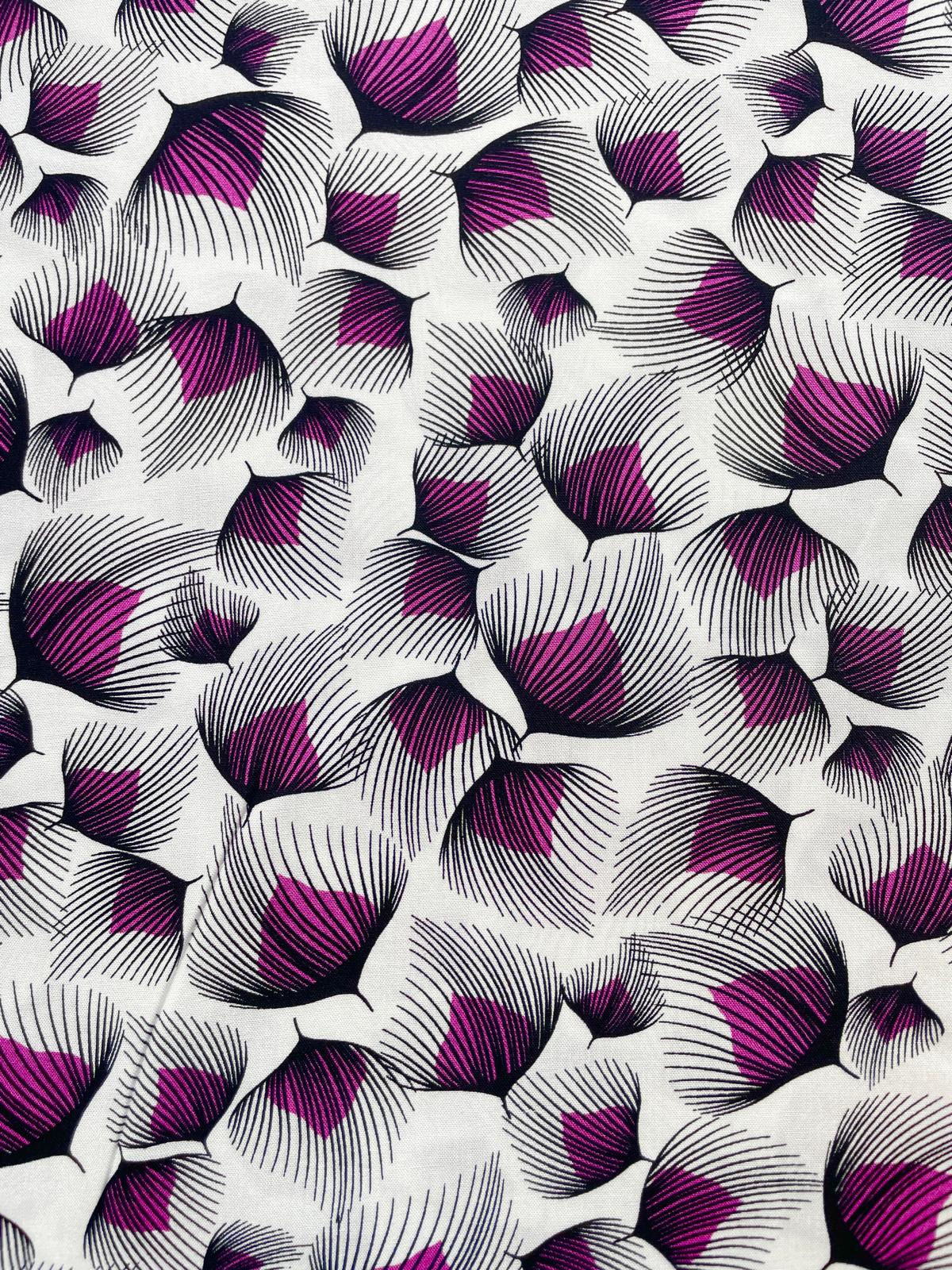 Viskose-Webware „Graphic Bloom“ – Magenta & Schwarz Viskose-Webware „Graphic Bloom“ – Magenta & Schwarz