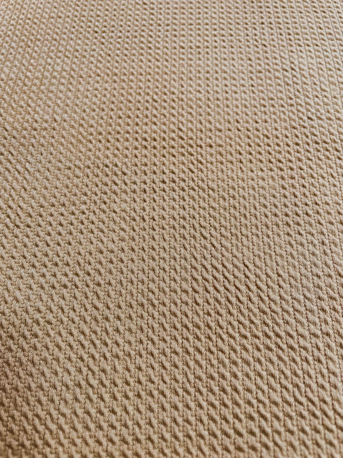 Jersey uni mit Strickmuster  taupe