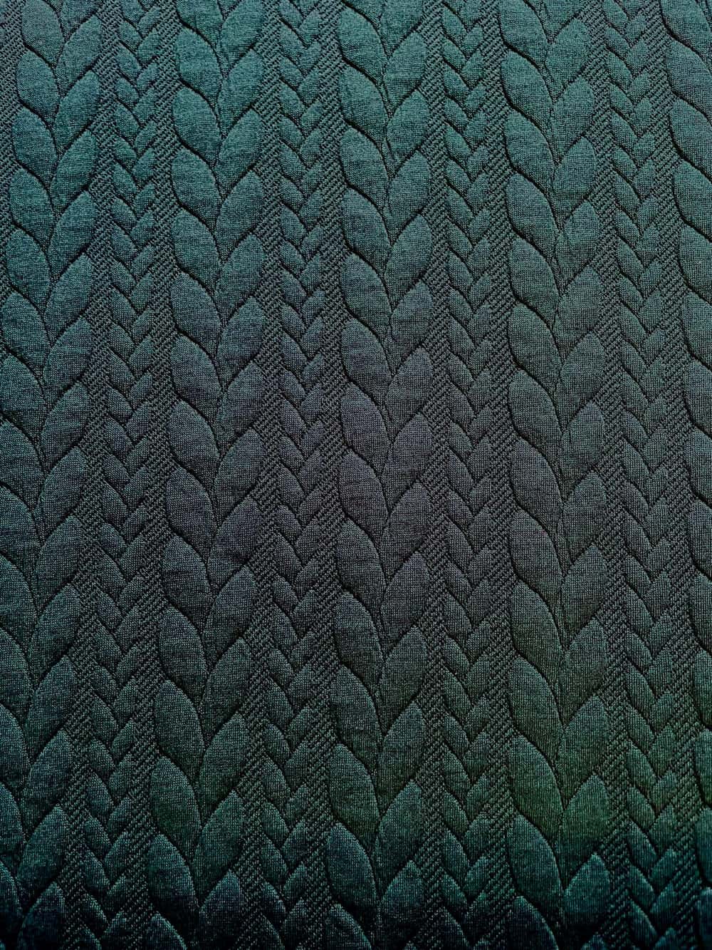 Jacquard Strickstoff Zopfmuster Dunkelgrün Jacquard Strickstoff Zopfmuster Dunkelgrün