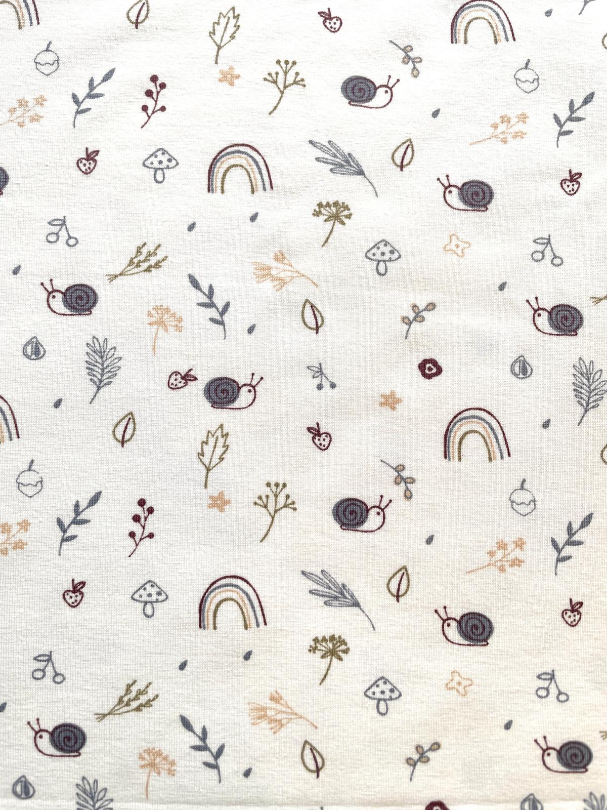 Bio-Baumwolljersey „Waldabenteuer & Regenbogen“