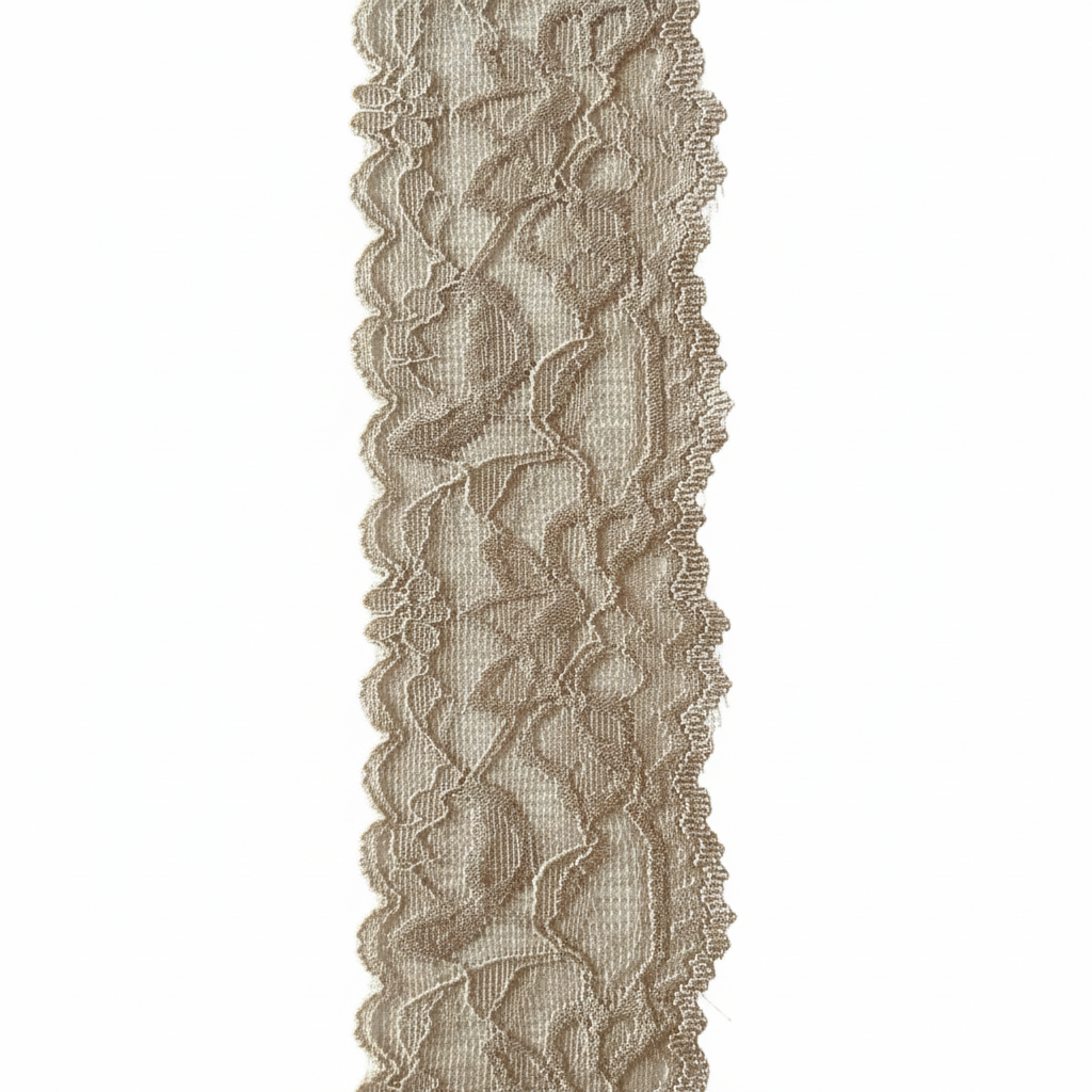 Spitzenband 4cm breit elastisch braun/greige Spitzenband 4cm breit elastisch braun/greige