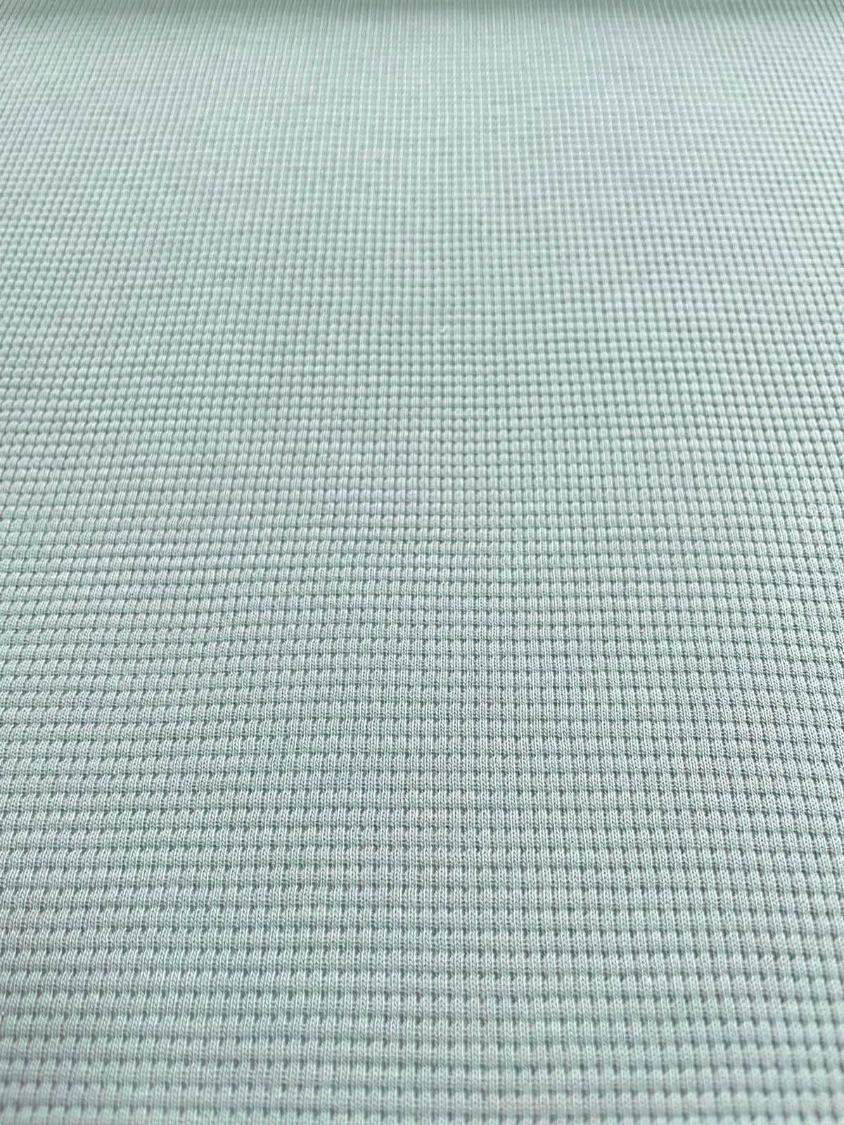 Feiner Waffeljersey in Mint unifarben – elastischer Strukturstoff für Babykleidung und Homewear
