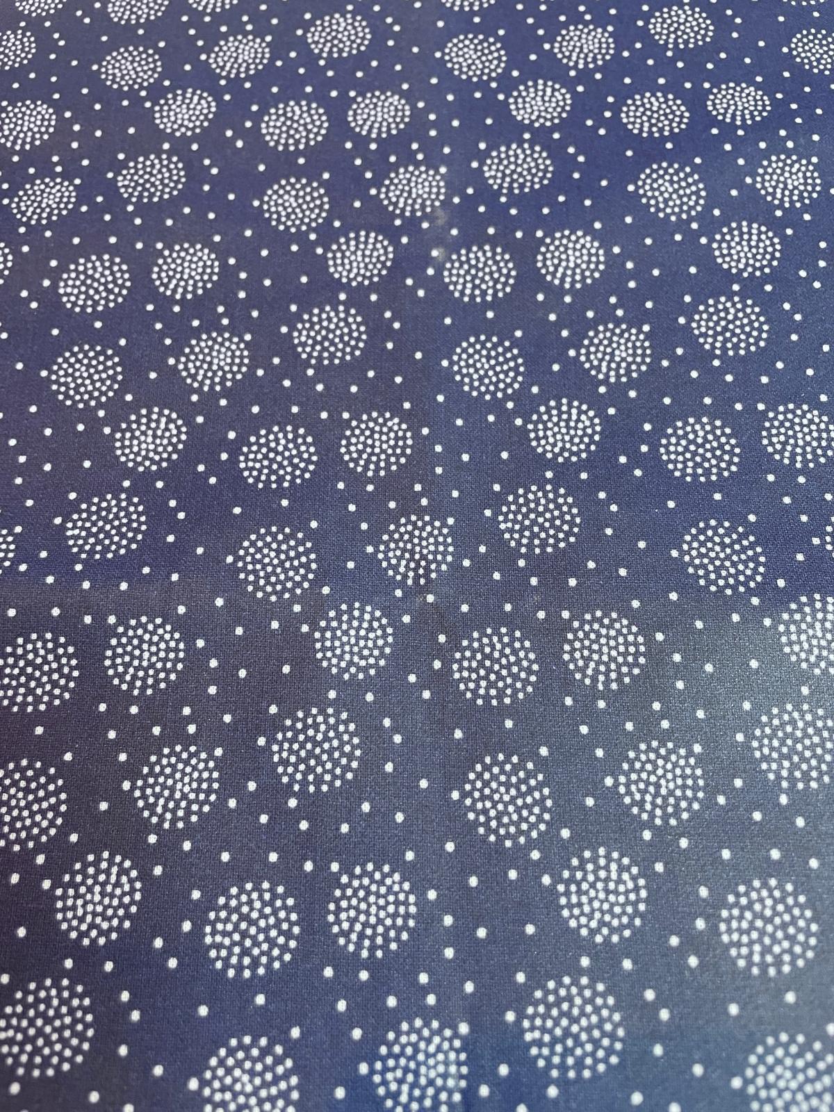 Beschichtete Baumwolle "Marine Igel" dunkelblau mit hellen Kreisen