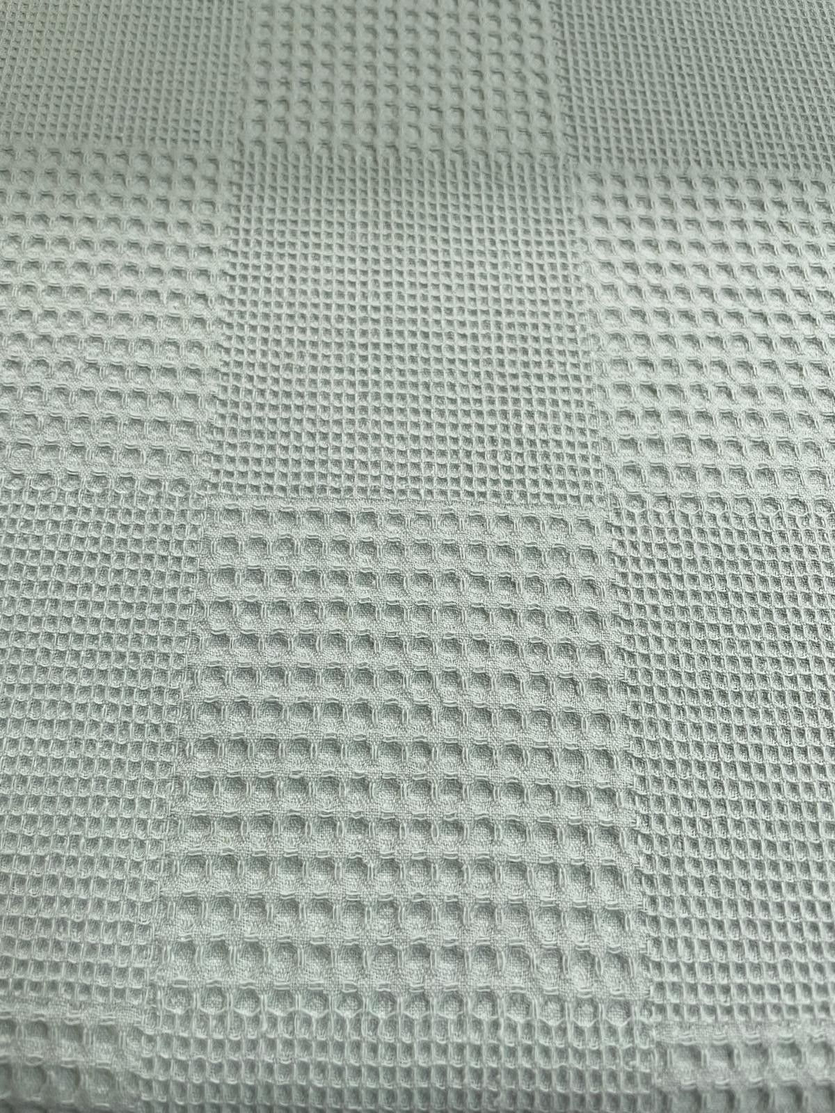 Waffeljersey grün mit Patchwork Muster