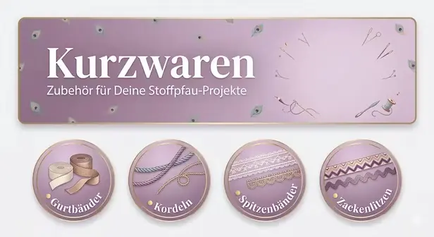 Stoffpfau Sortiment: Gurtbänder, Kordeln, Spitzenbänder und Zackenlitzen