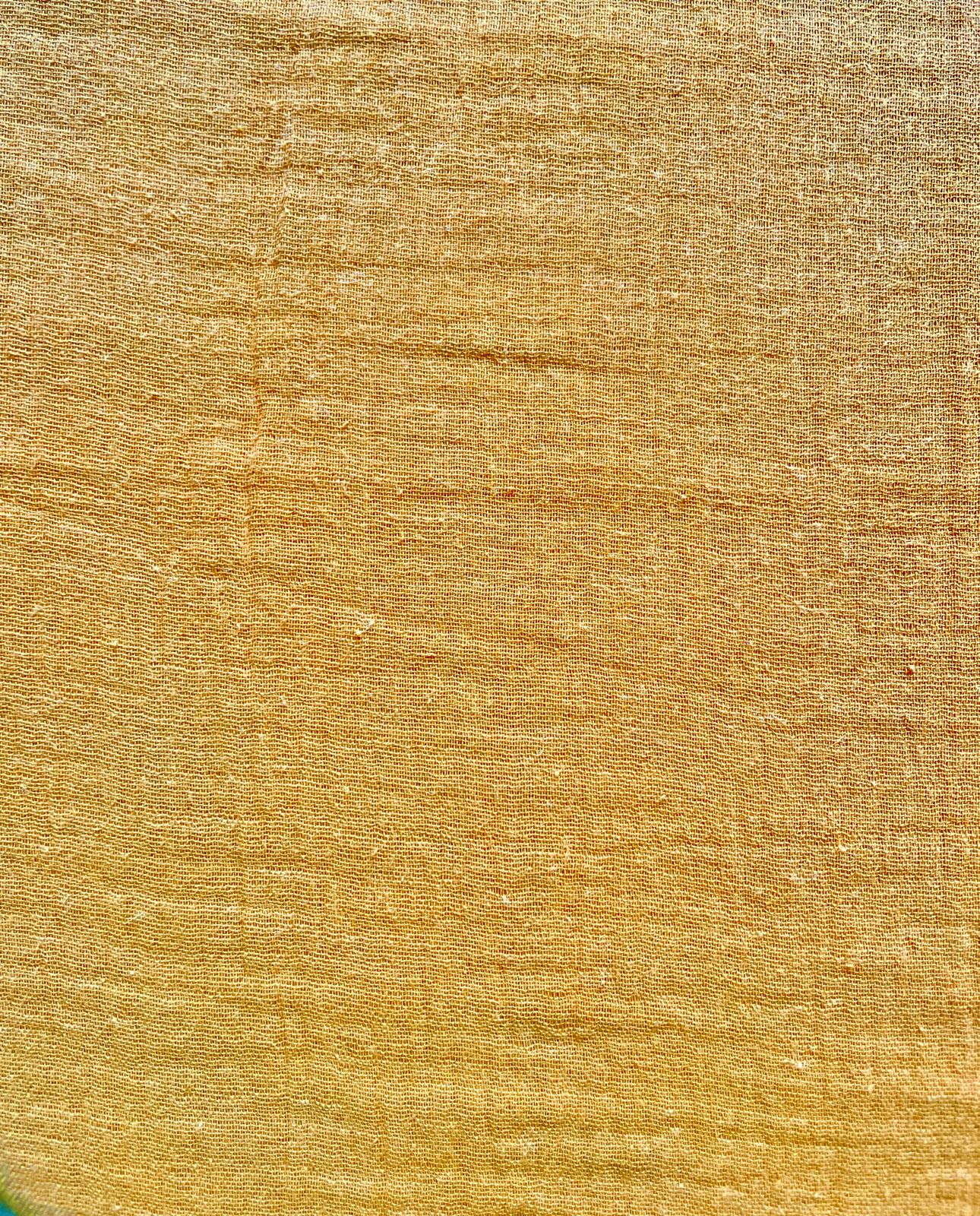 Strukturierter Musselin Stoff in Senfgelb aus reiner Baumwolle, Meterware für Bekleidung und Babyartikel.