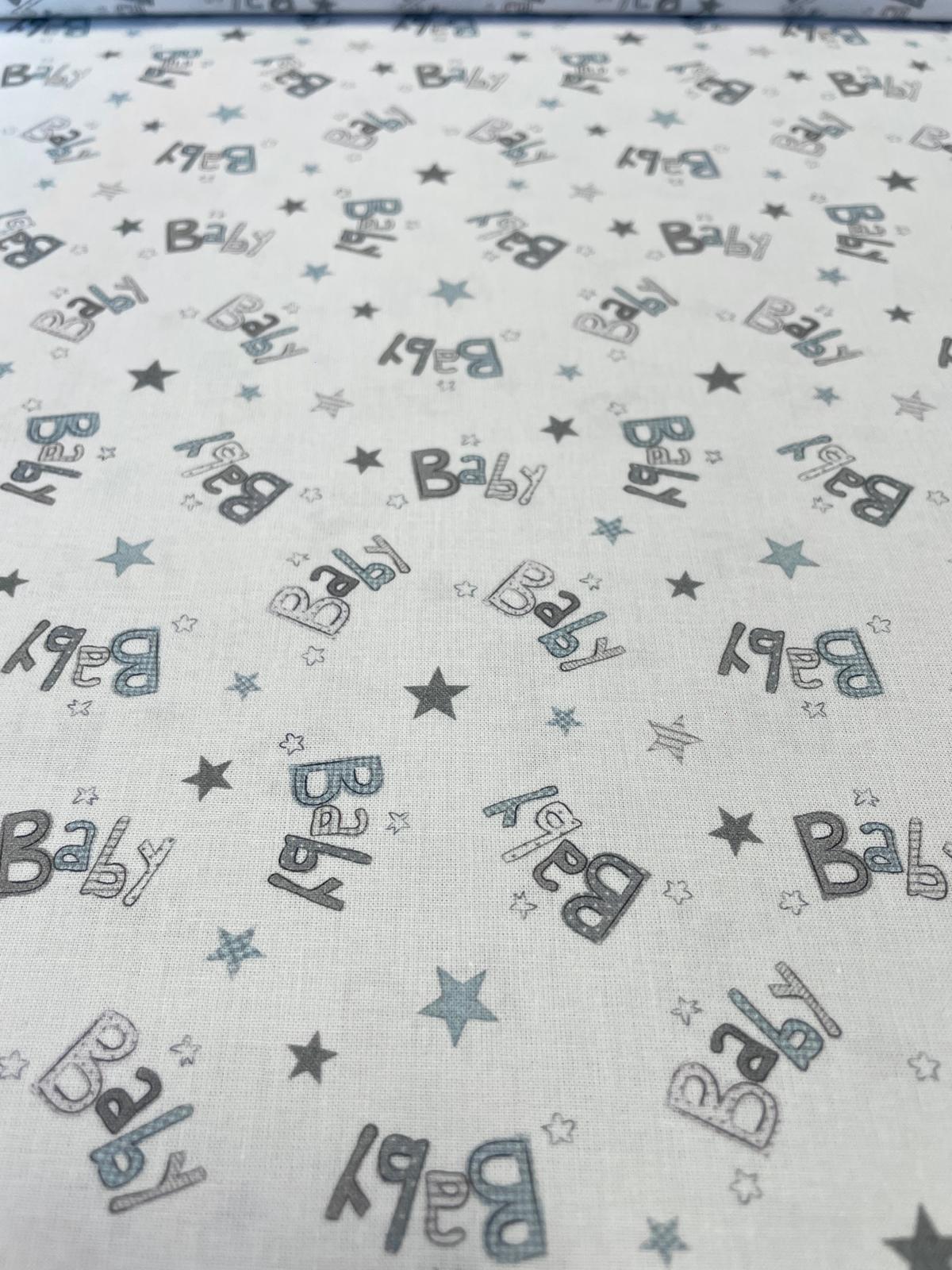 Baumwollstoff " Mini & Me " mit Baby-Print