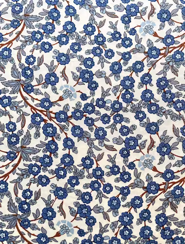Blaues Blütenmeer – Klassische Baumwoll-Popeline