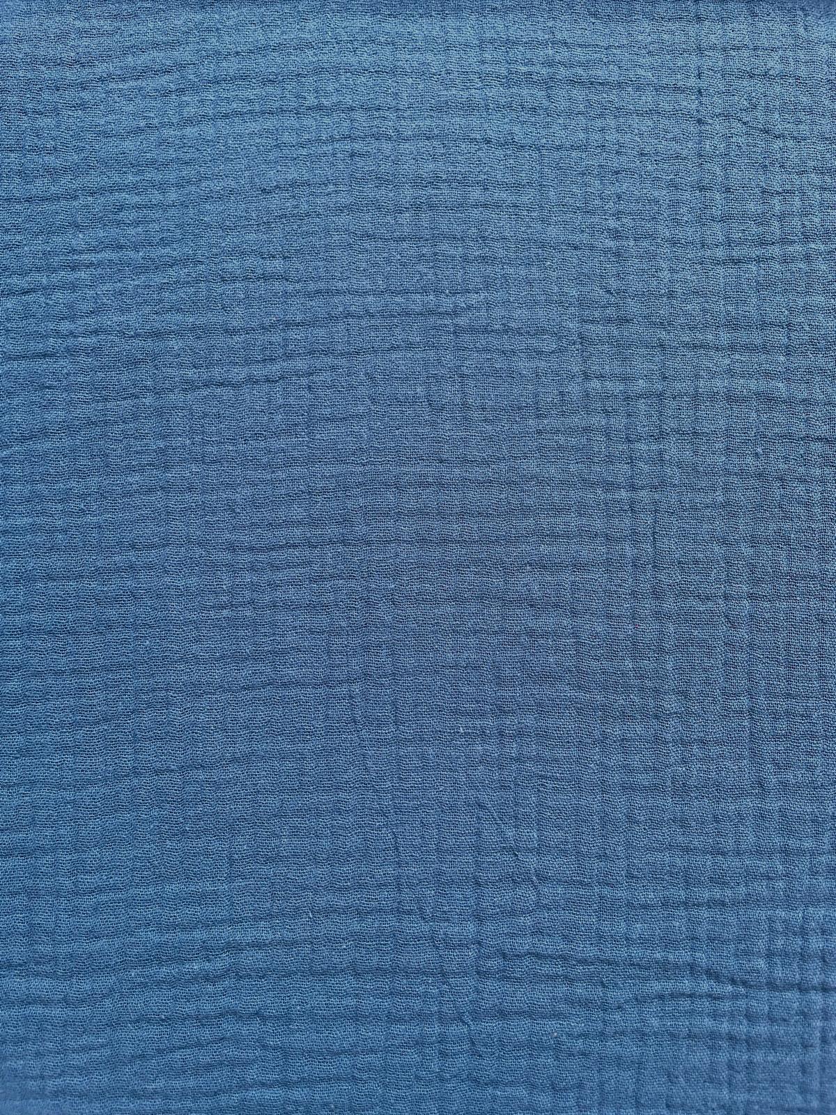 Bio-Musselin Uni-Double Gauze Mittelblau /Jeansblau Bio-Musselin Uni-Double Gauze Mittelblau /Jeansblau