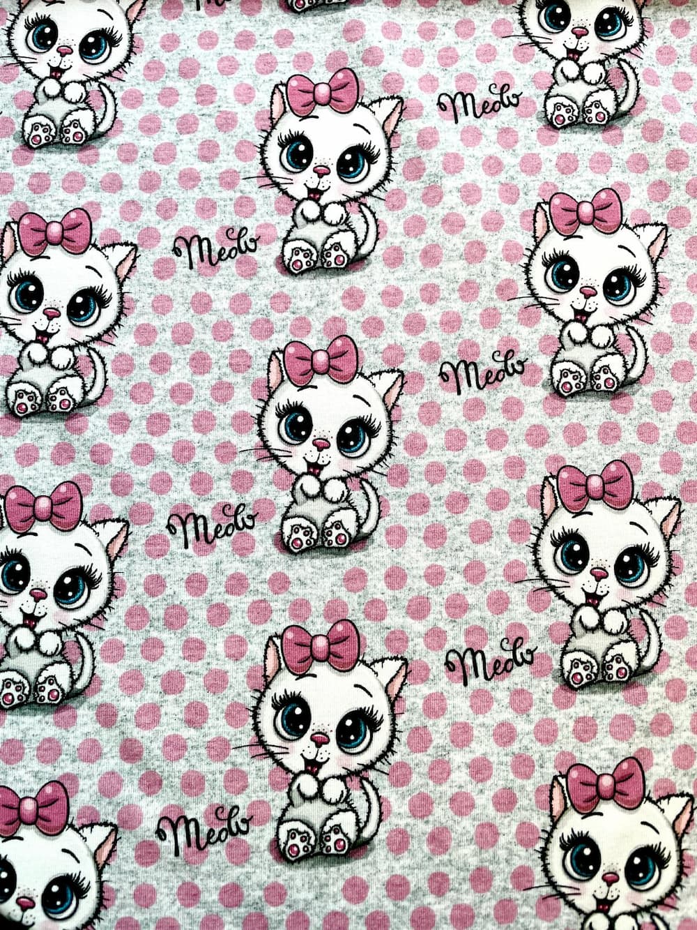 Baumwoll-Jersey "Miss Meow" mit Katzen grau /pink Baumwoll-Jersey "Miss Meow" mit Katzen grau /pink