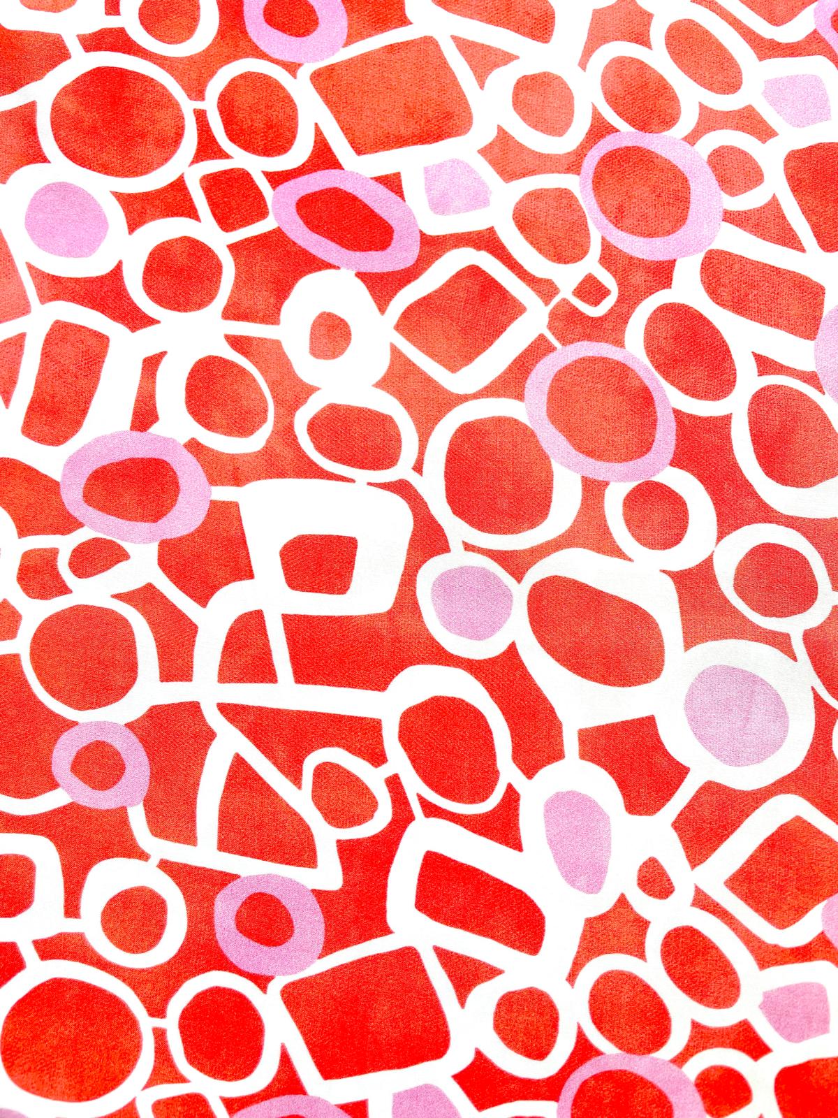 Viskose-Webware „Retro Bubbles“ – Koralle & Rosa Viskose-Webware „Retro Bubbles“ – Koralle & Rosa