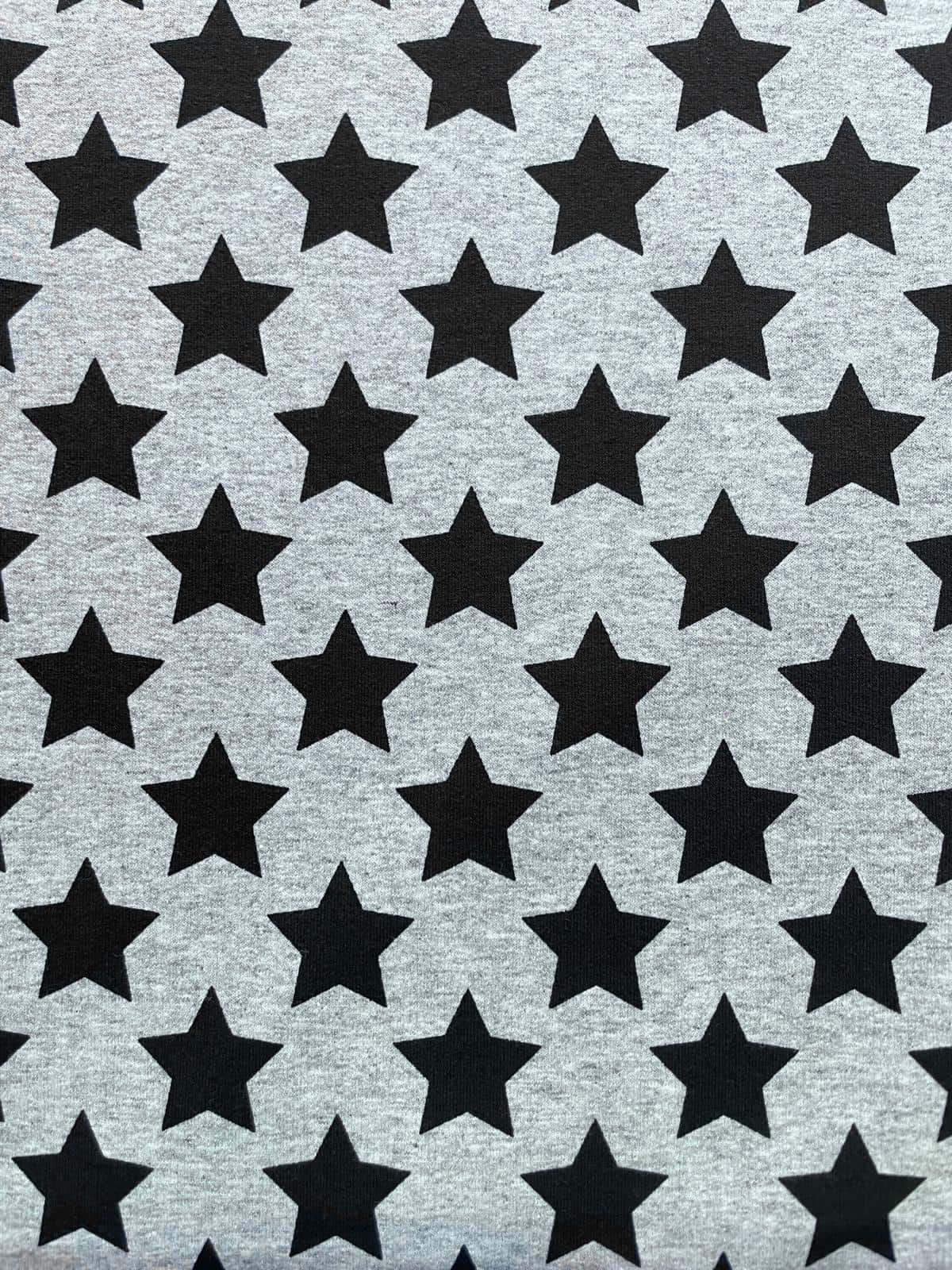 French Terry "Cool Stars" mit Sternen grau/schwarz French Terry "Cool Stars" mit Sternen grau/schwarz