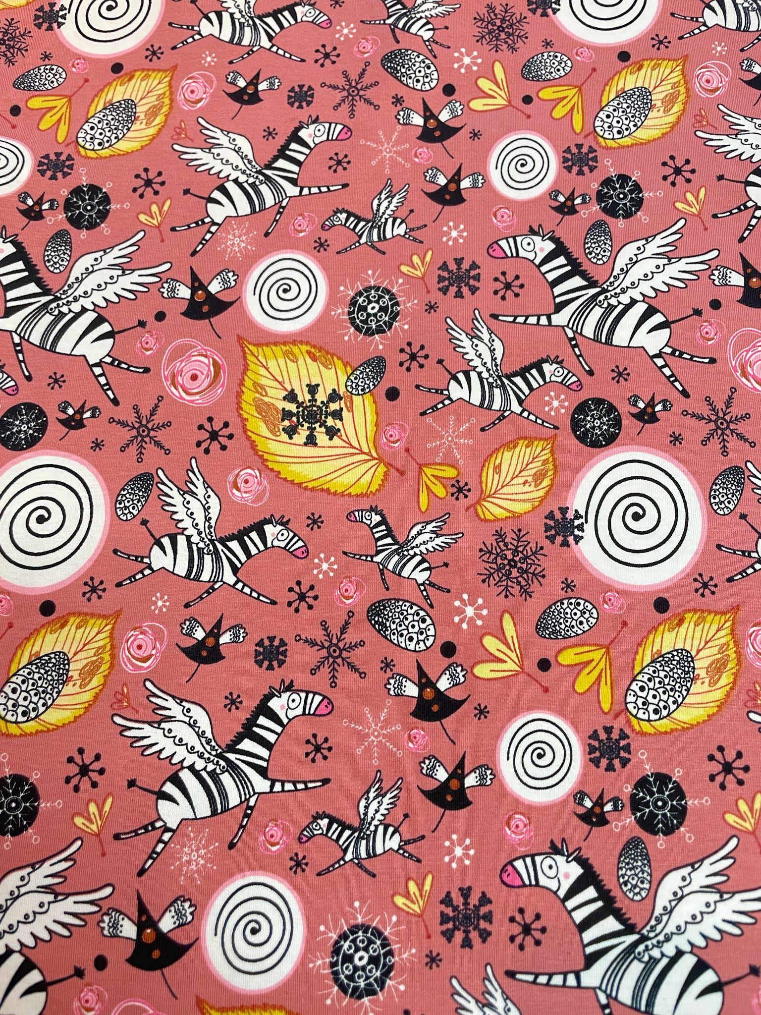 Jersey "Pegasus Zebra" altrosa mit fliegenden Zebras