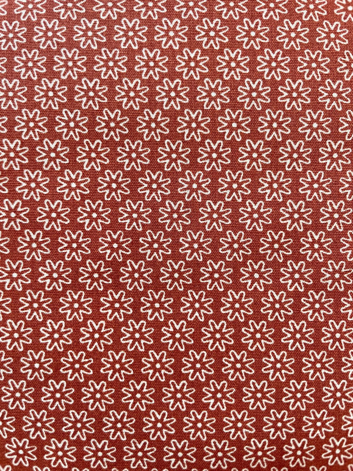 Baumwolle mit Blumen weinrot/terracotta