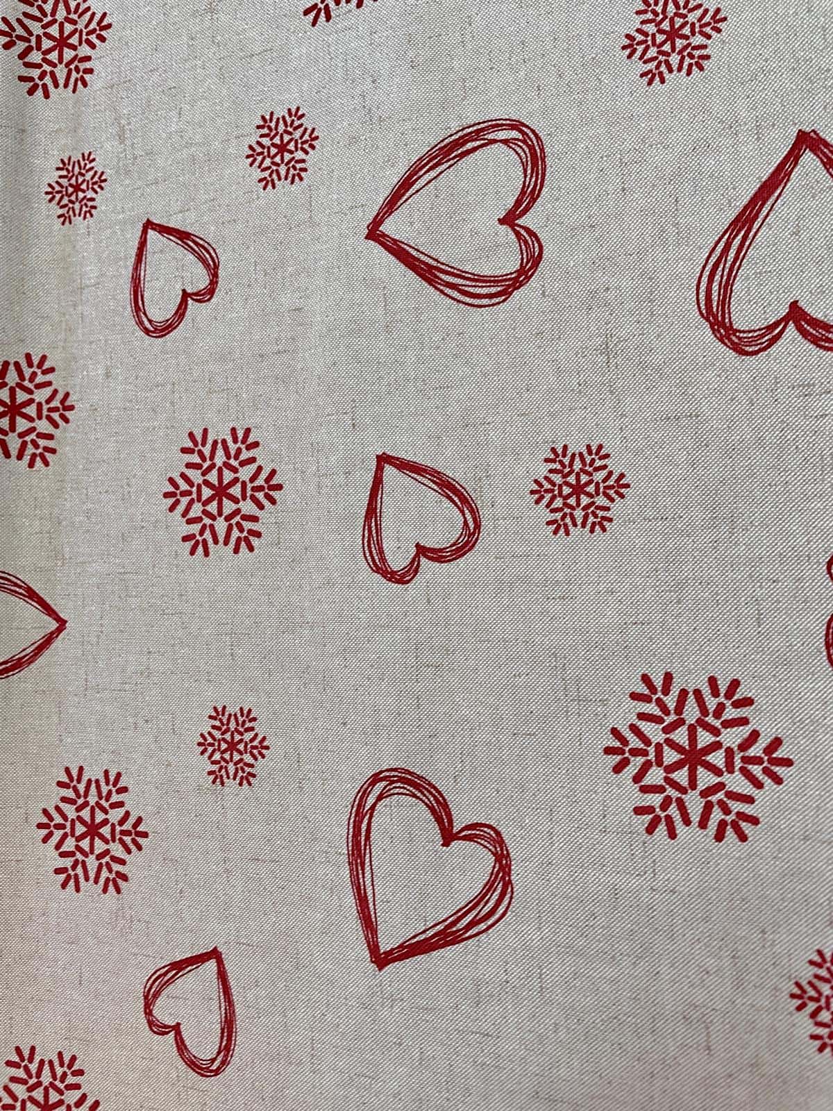 Canvas Weihnachten Herzen Schneeflocken beige/weinrot Canvas Weihnachten Herzen Schneeflocken beige/weinrot