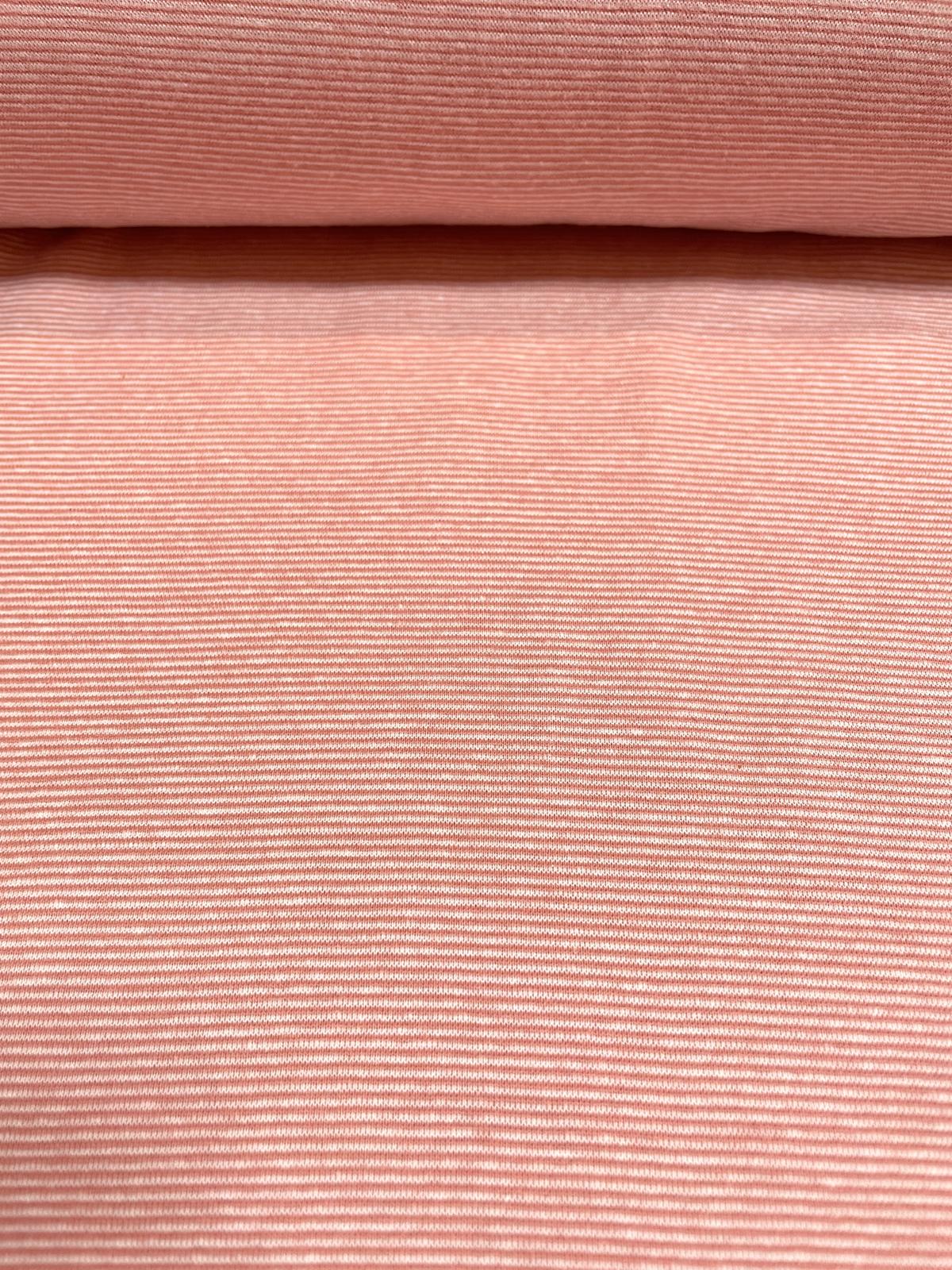 Bündchen schmal gestreift lachs/creme