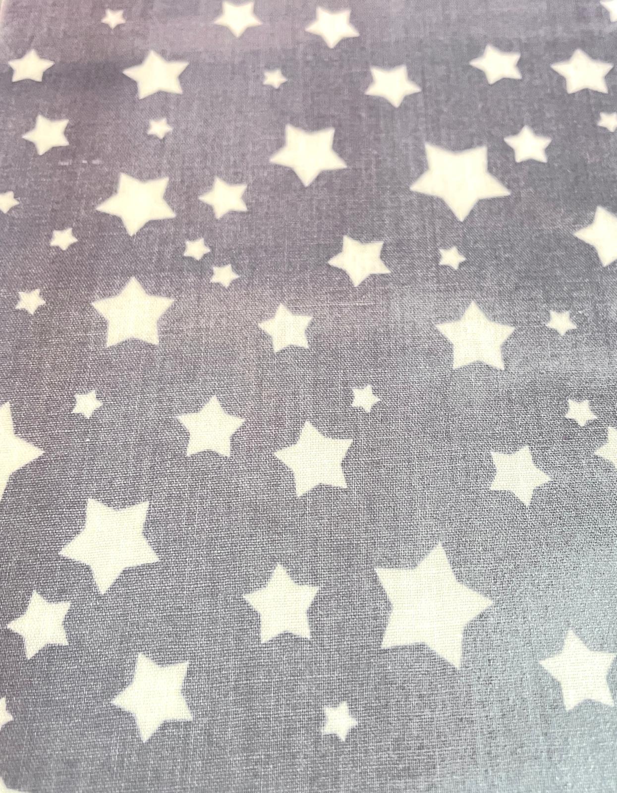 Beschichtete Baumwolle "Sternenhimmel" grau mit weißen Sternen