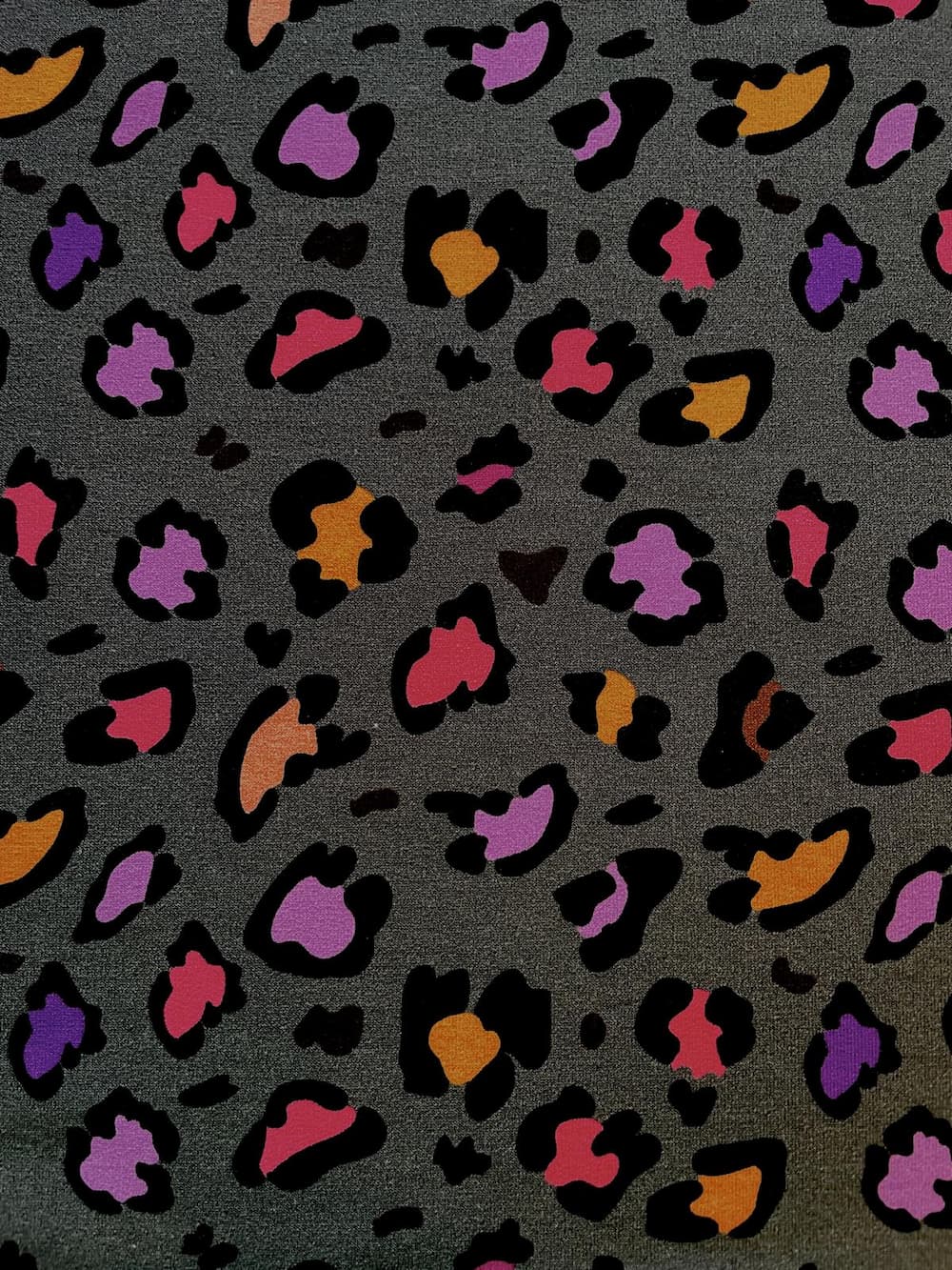 French Terry – Animal Print anthrazit/pink/lila/orange French Terry – Animal Print anthrazit/pink/lila/orange