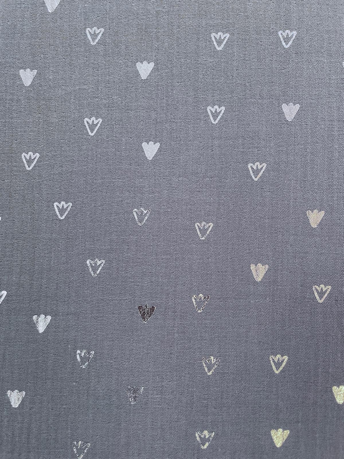 Musselin „Abstract Tulips“ mit glitzer Blumen dunkelgrau