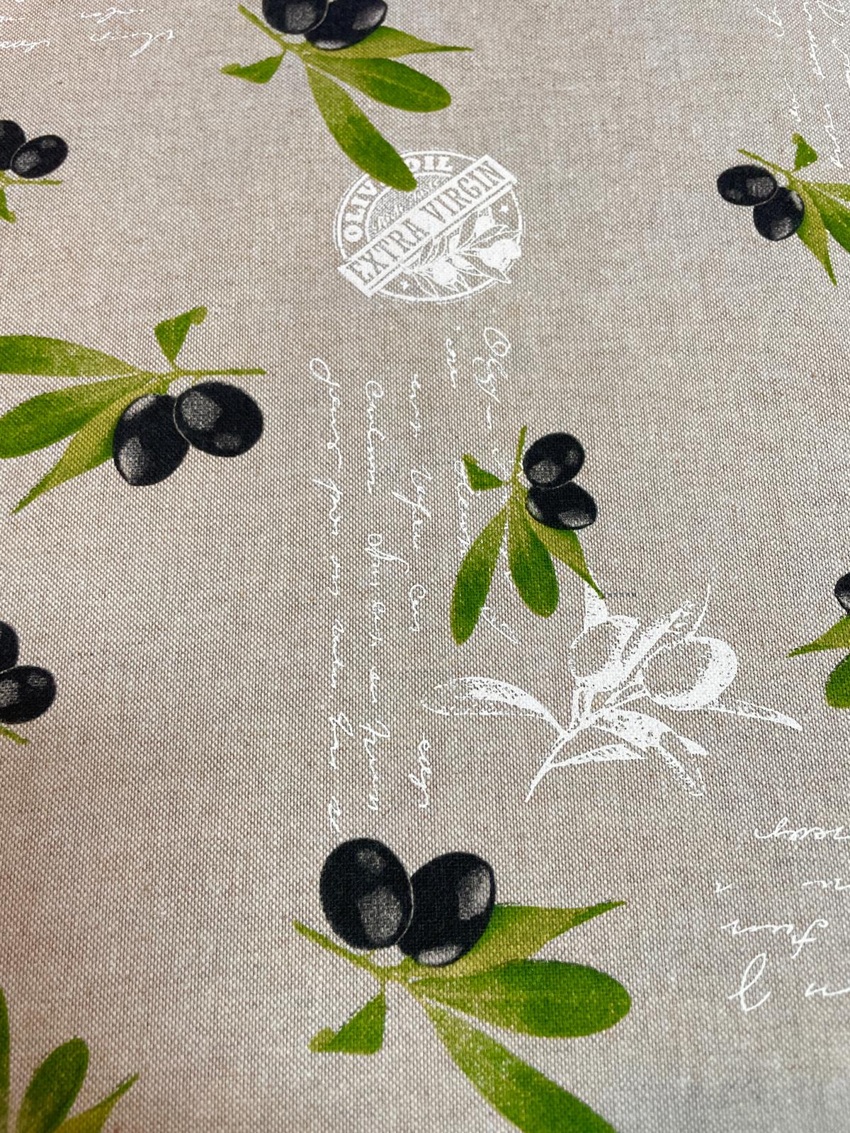 Canvas Deko Stoff "Toscana Flair" mit Oliven (Landhaus Stil)