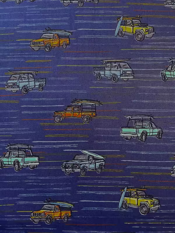 "Summer Drive" –Baumwoll-Webware  Pickups maritim dunkelblau 