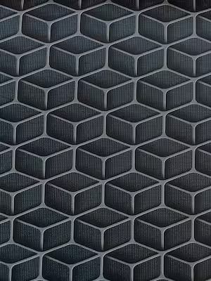 French Terry „Abstract Cube“ – Moderner 3D-Look in Anthrazit