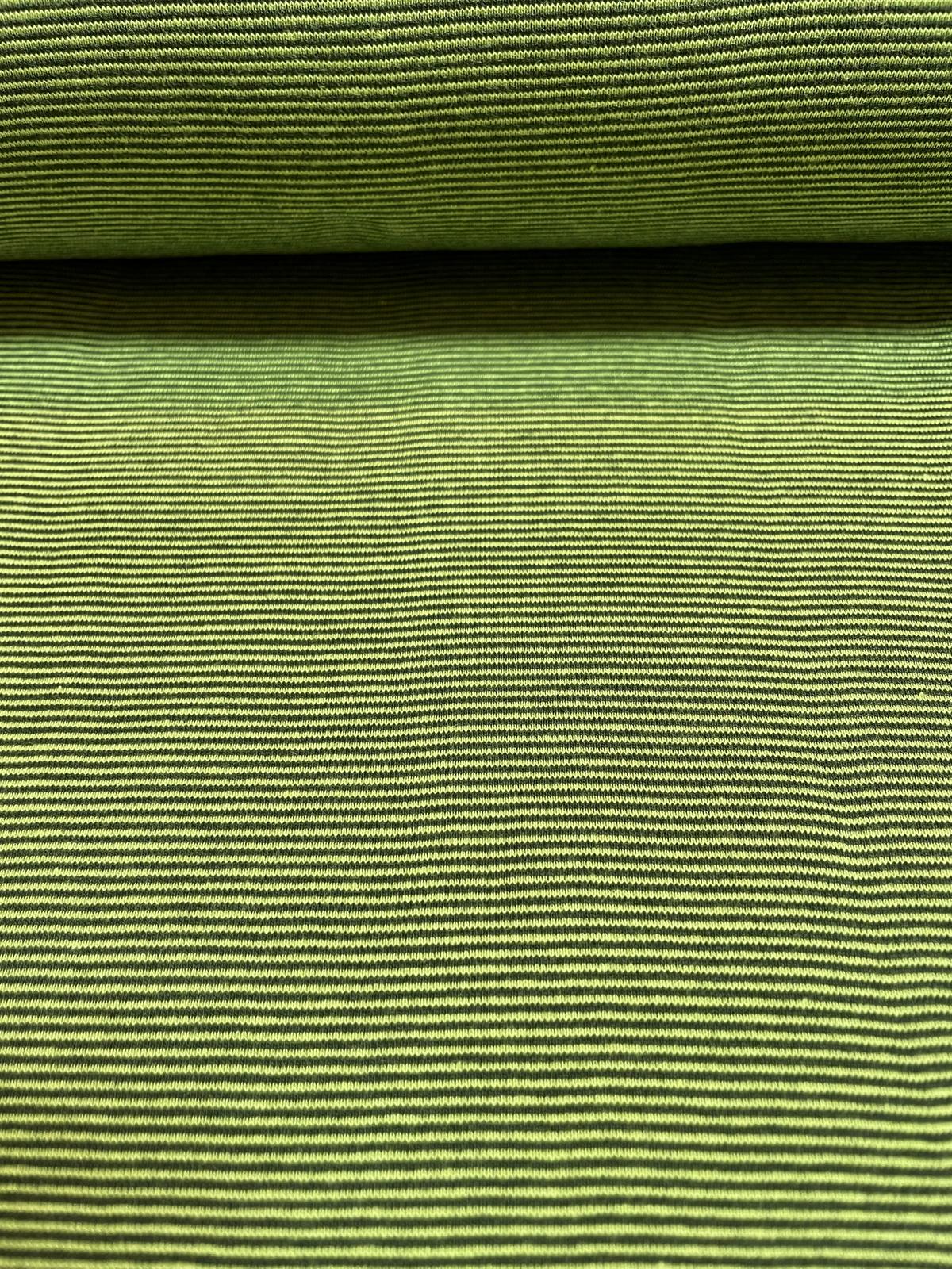 Bündchen fein gestreift grün/dunkelgrün