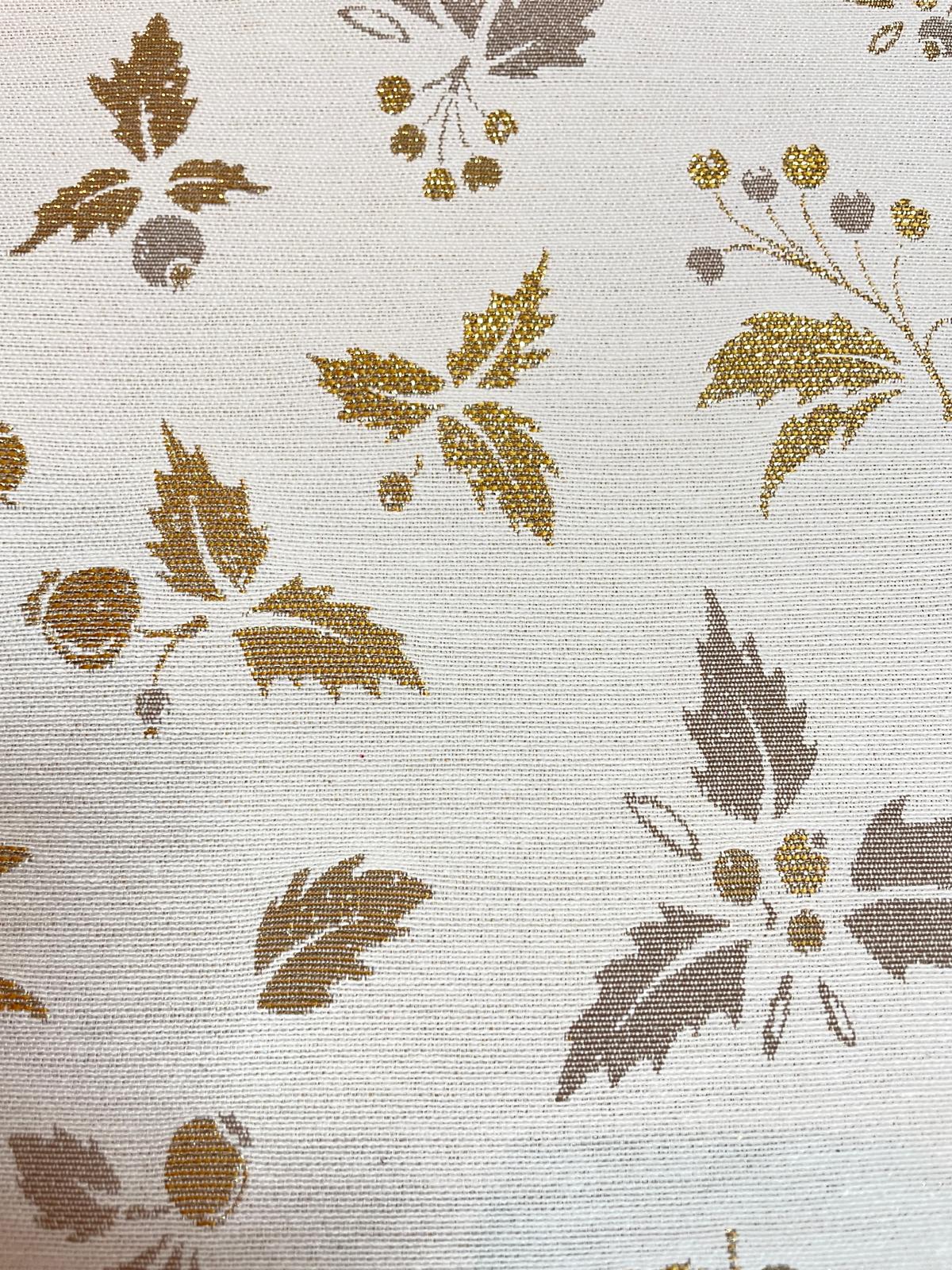 Canvas Weihnachten beige mit goldenen Beeren