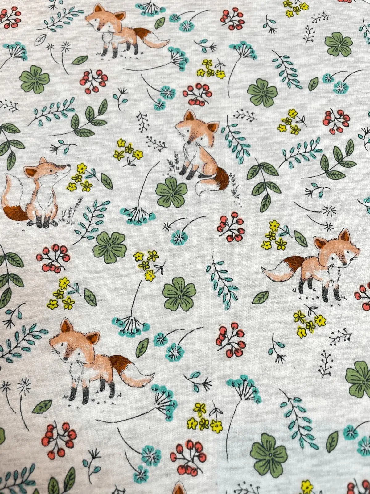 Alpenfleece fox Vintage grau meliert mit Füchsen Alpenfleece fox Vintage grau meliert mit Füchsen