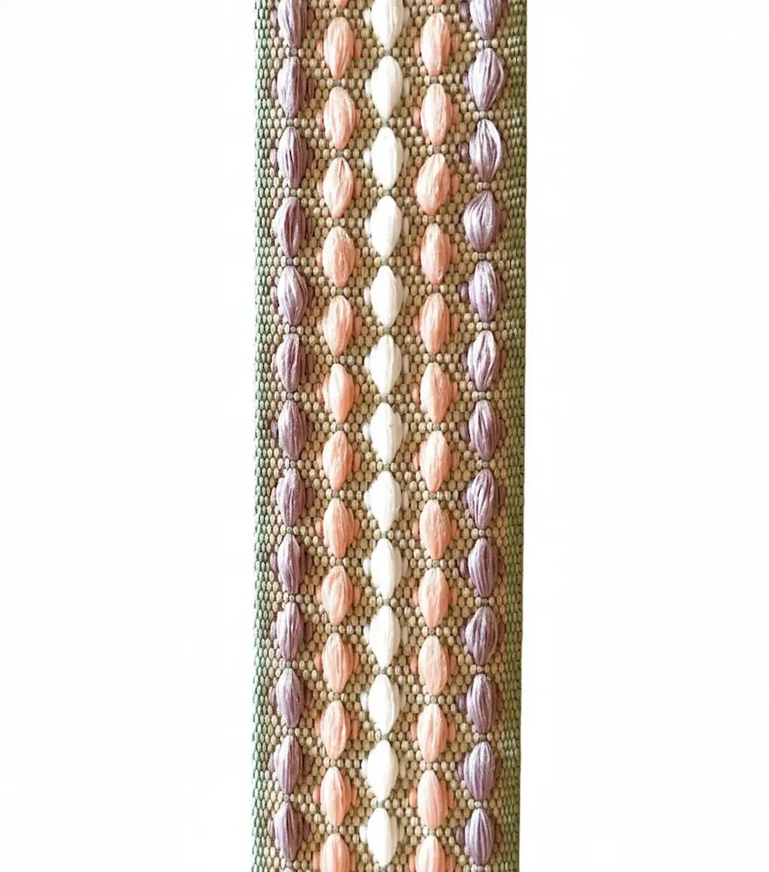 Gurtband 38mm Webmuster(salbeigrün, altrosa, flieder, cremeweiss)