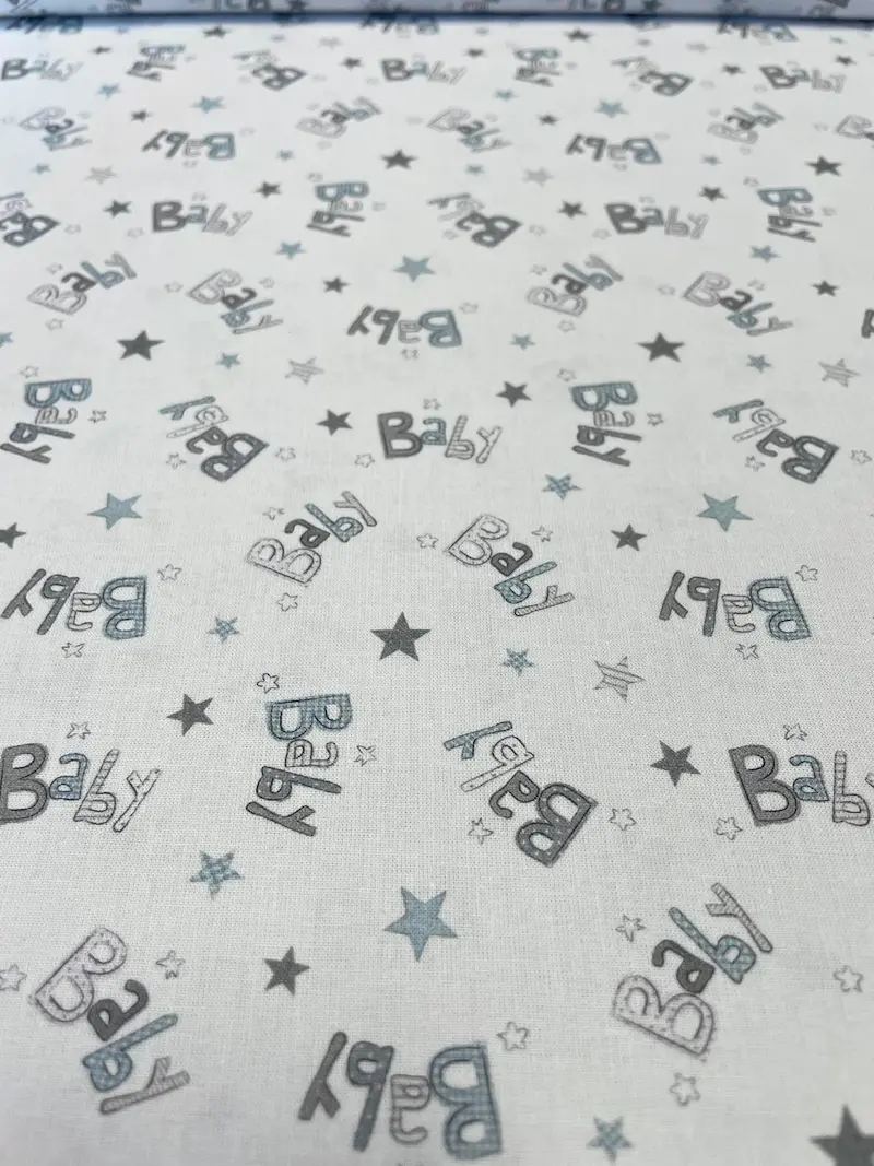 Baumwollstoff " Mini & Me " mit Baby-Print Baumwollstoff " Mini & Me " mit Baby-Print