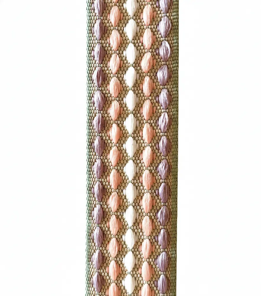 Gurtband 38mm Webmuster(salbeigrün, altrosa, flieder, cremeweiss)