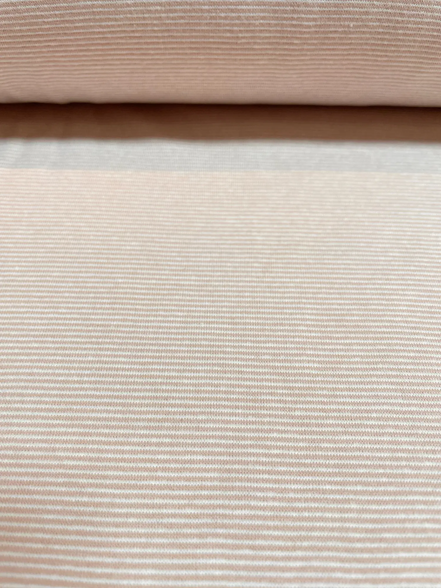 Bündchen schmal gestreift hellrosa/creme Bündchen schmal gestreift hellrosa/creme